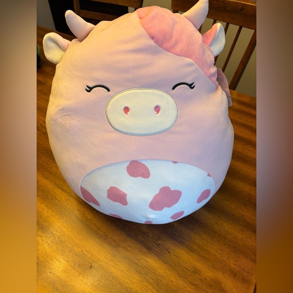 Pink and White Plush Squishmallows Toy 16” NWT